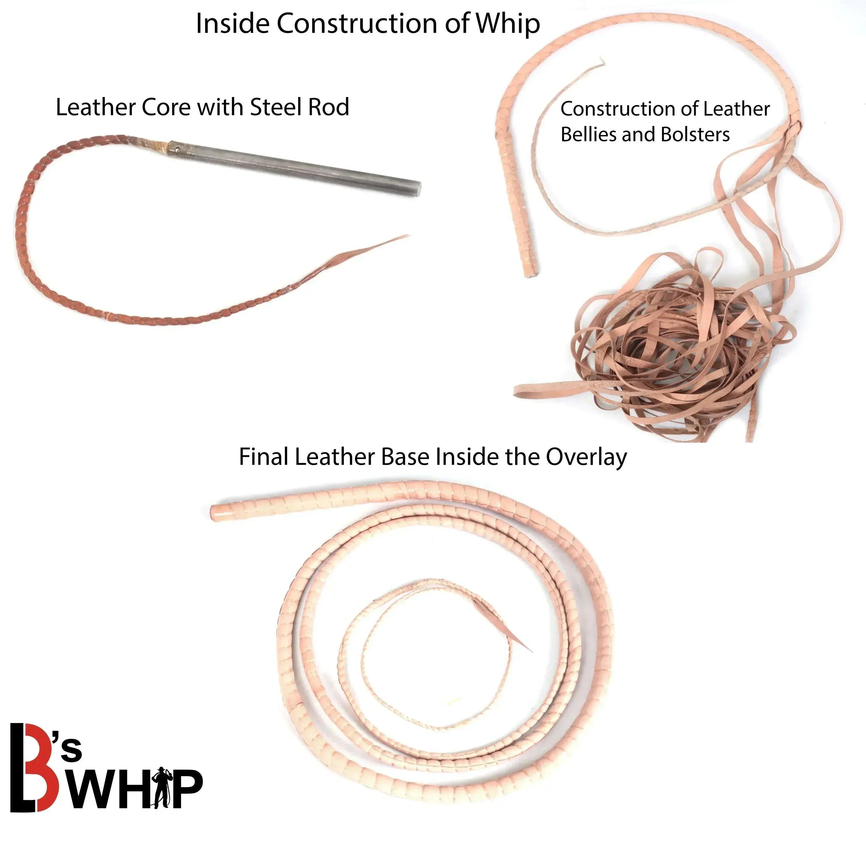 Indiana Jones Bull Whip | 6 to 16 Feet | 16 Strands Kangaroo Hide | Leather Belly and Bolster Inside – Leather Bond