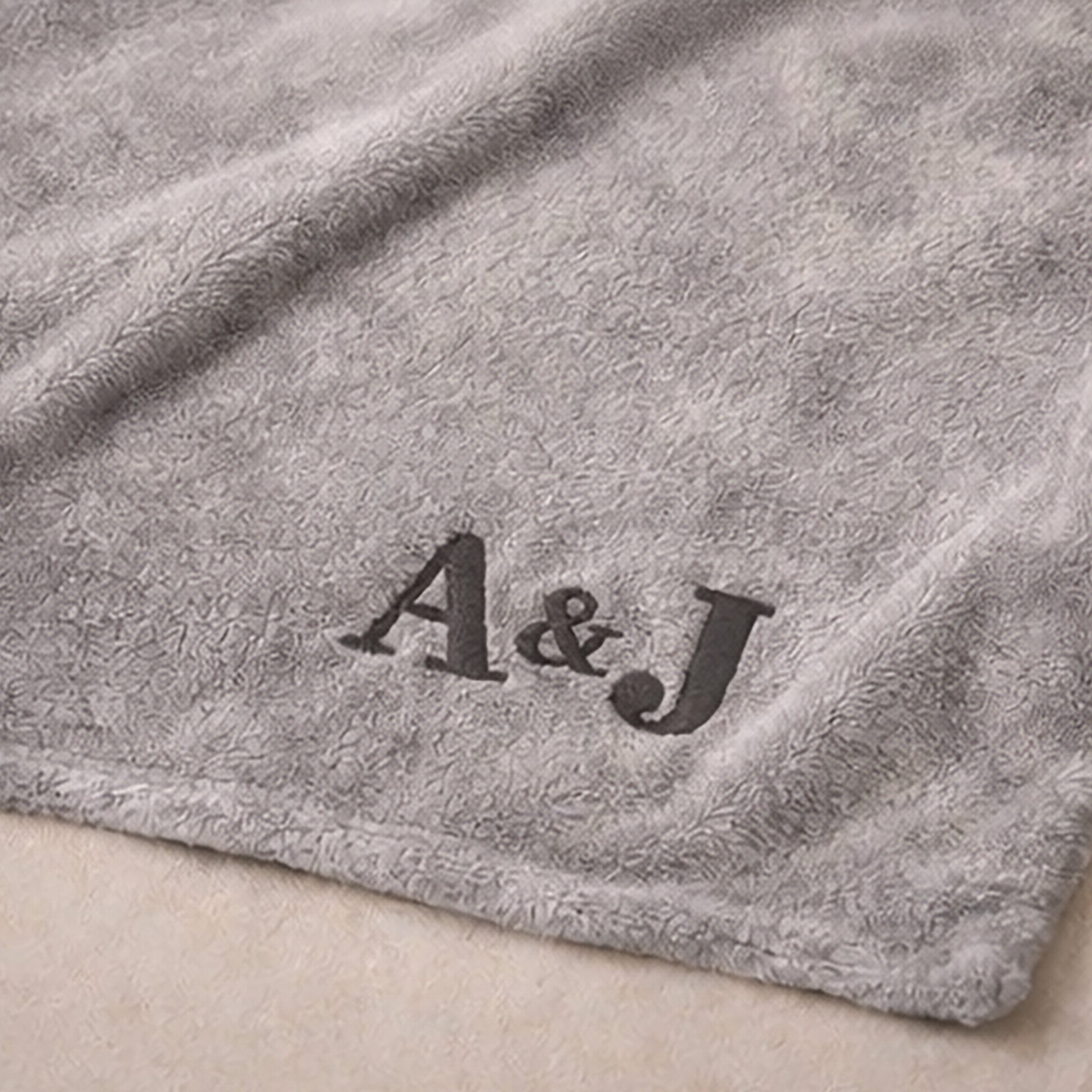 Personalized Embroidered Fleece Blanket – Custom Wedding & Couple Gift