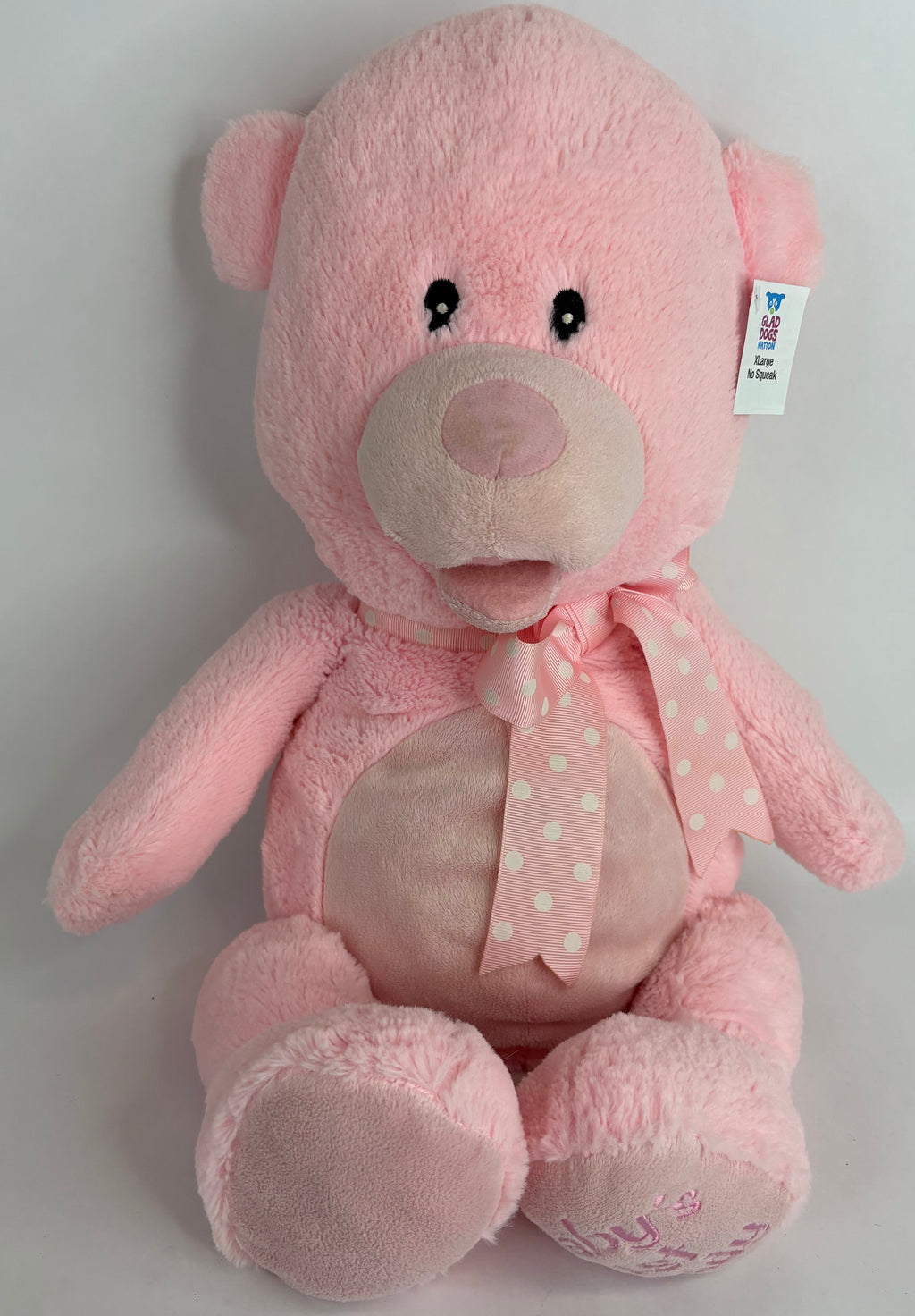 Girl Power Stuffed Pink Dog & Puppy Toys / All Sizes / Squeak or No Squeak