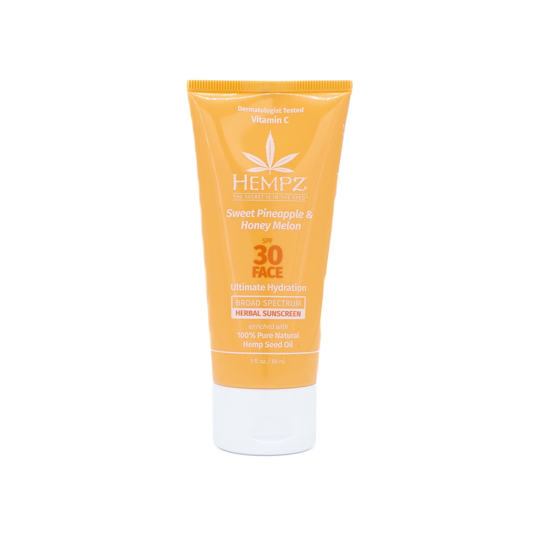 Hempz Sweet Pineapple & Honey Melon Herbal Face Sunscreen SPF 30 3oz - New