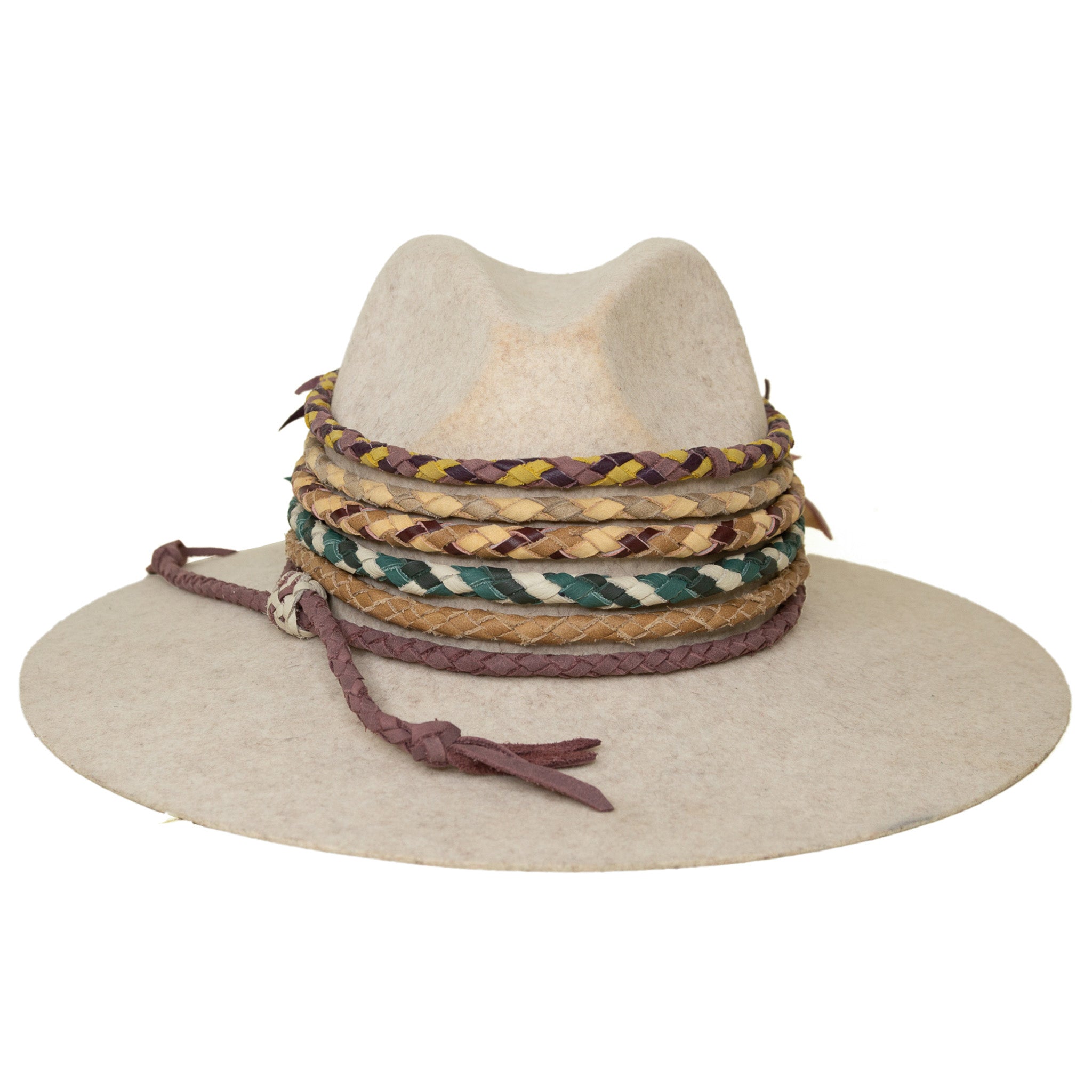 1948 Braided Hat Band: Red/Bone