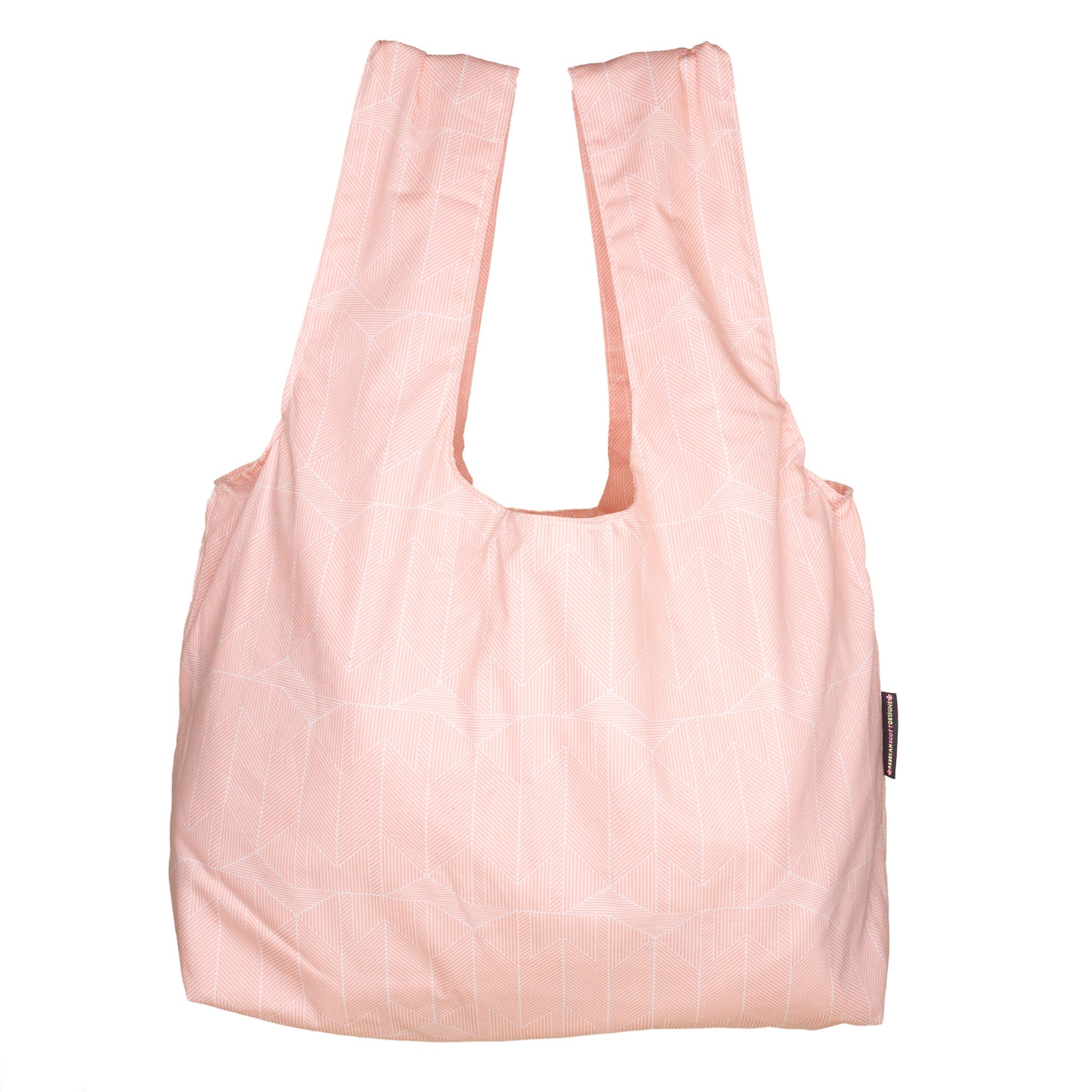 Shopping Bag: Pink Herringbone