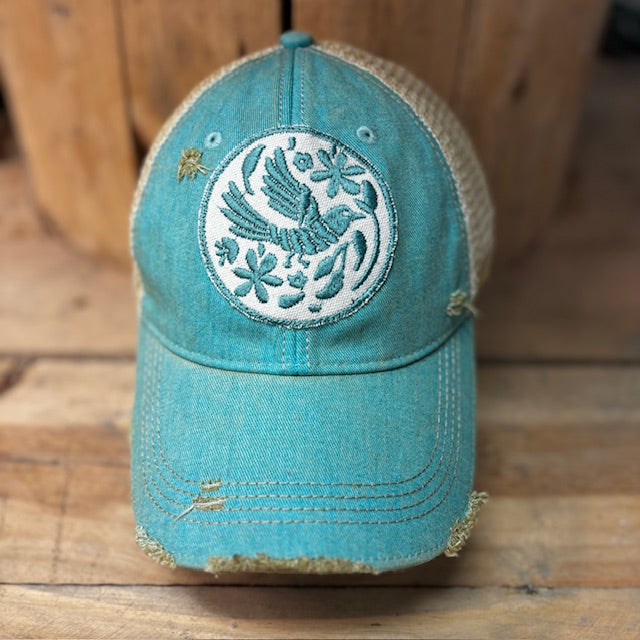 Boho Bird Distressed Trucker Hat