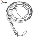 Genuine & Real Cowhide Leather Bullwhip 12 Plait 08 Feet long Bull Whip Black & White