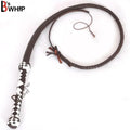 Indiana Jones Style 4 Foot 8 Plait Dark Brown Leather Bullwhip Real Cowhide Leather Bull Whip