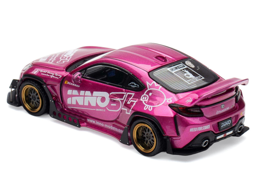 Toyota GR86 "Pandem Rocket Bunny" RHD (Right Hand Drive) Pink Metallic with Graphics "APA XPO 2025 Event Exclusive" 1/64 Diecast Model Car by Inno Models