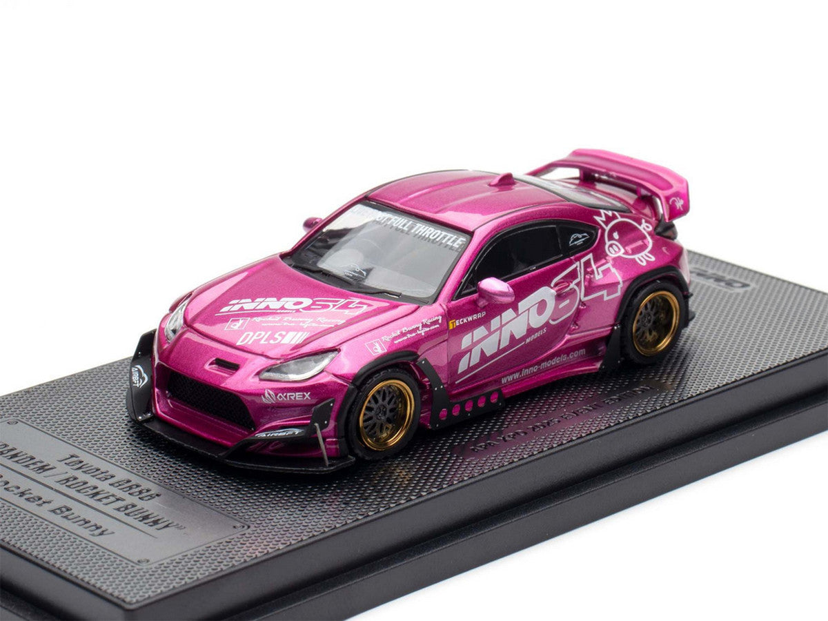 Toyota GR86 "Pandem Rocket Bunny" RHD (Right Hand Drive) Pink Metallic with Graphics "APA XPO 2025 Event Exclusive" 1/64 Diecast Model Car by Inno Models