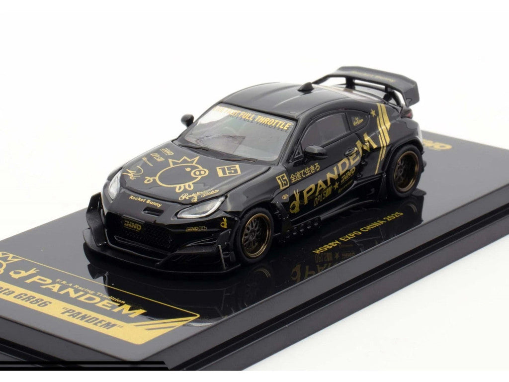 Toyota GR86 "Pandem" RHD (Right Hand Drive) Black with Gold Graphics "Hobby Expo China 2025 Event Exclusive" 1/64 Diecast Model Car by Inno Models