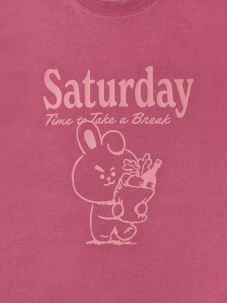 BT21 - Basic Short Sleeve Tshirt Indian Pink (Cooky)