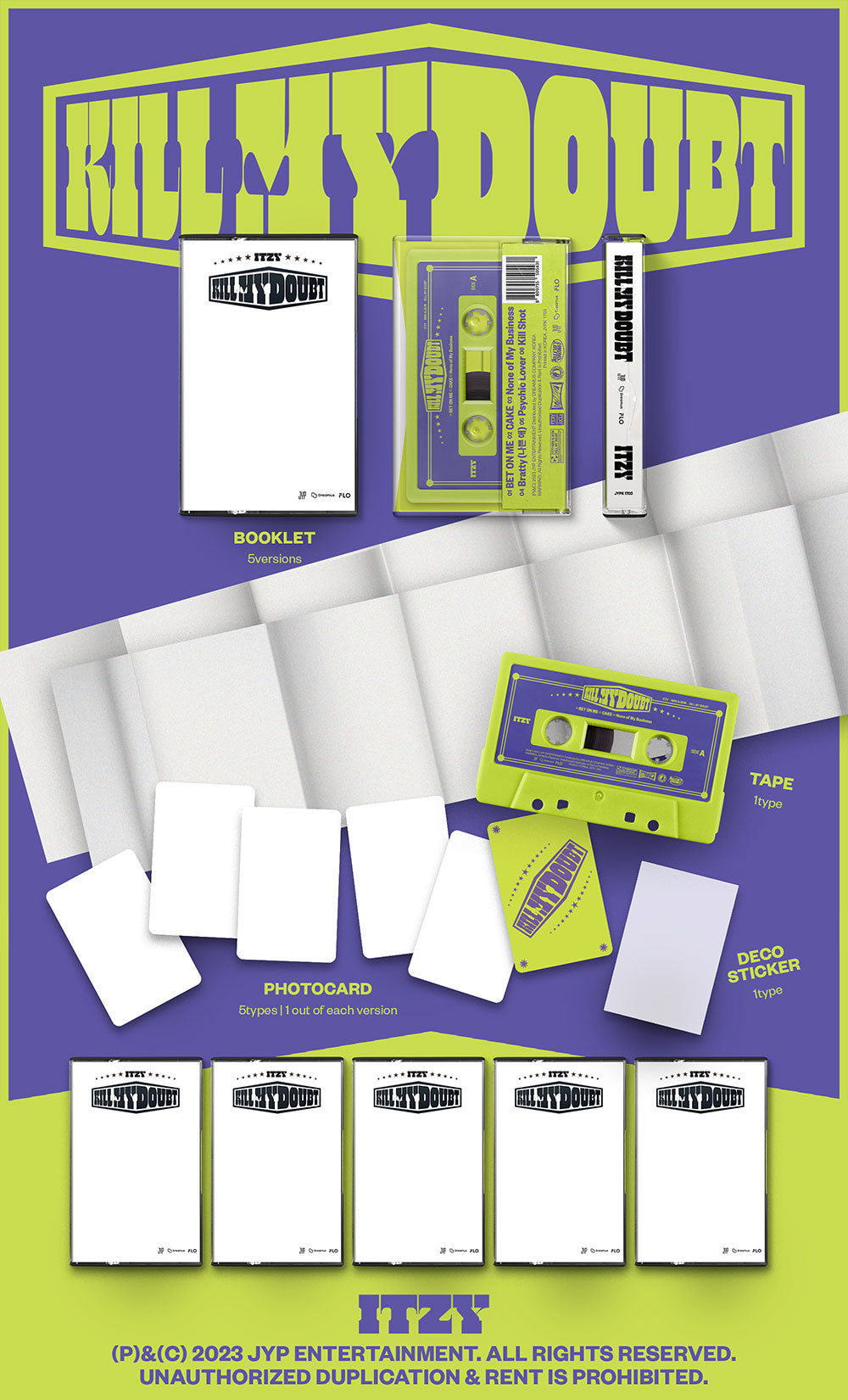 ITZY 7th Mini Album - Kill My Doubt  (Cassette Ver.)