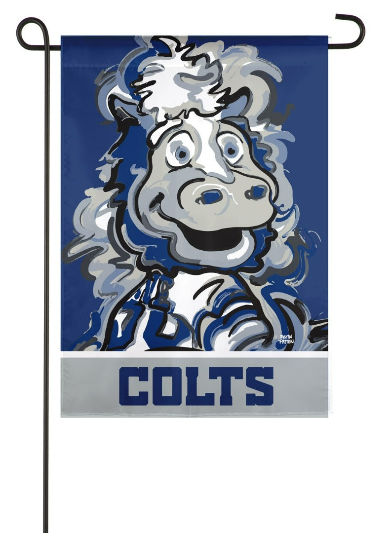 Indianapolis Colts Garden Flag 2 Sided Justin Patten Blue