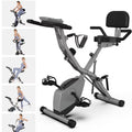Indoor Exercise Bike For Seniors, 5 IN 1 Foldable Stationary Bike With 16-Level Magnetic Resistance And Tri-Position Ride, 330LBS Capacity, 6.6 LBS Flywheel