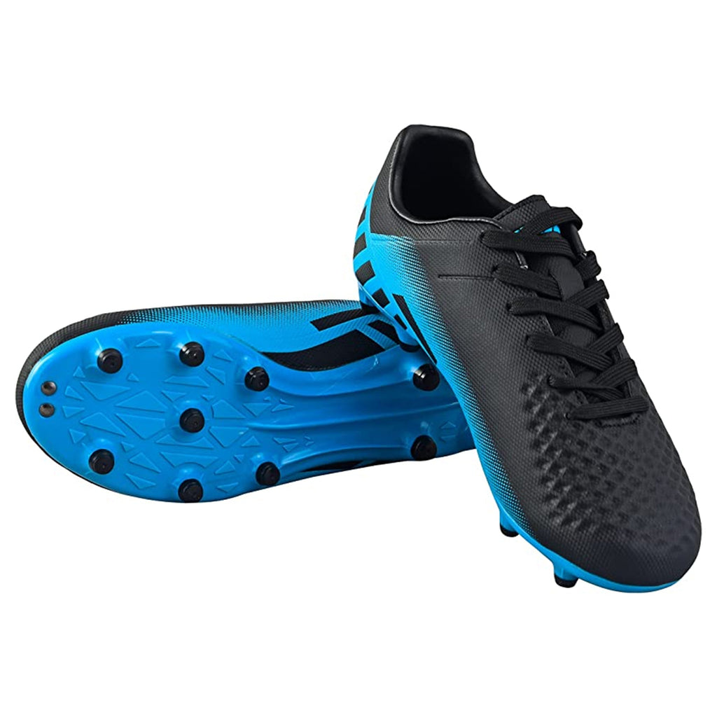 Santos Junior Kids Firm Ground Soccer Cleats – Black/Sky Blue
