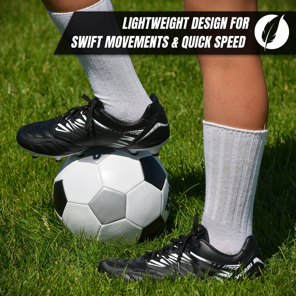 Valencia Firm Ground Soccer Cleats - Black/White