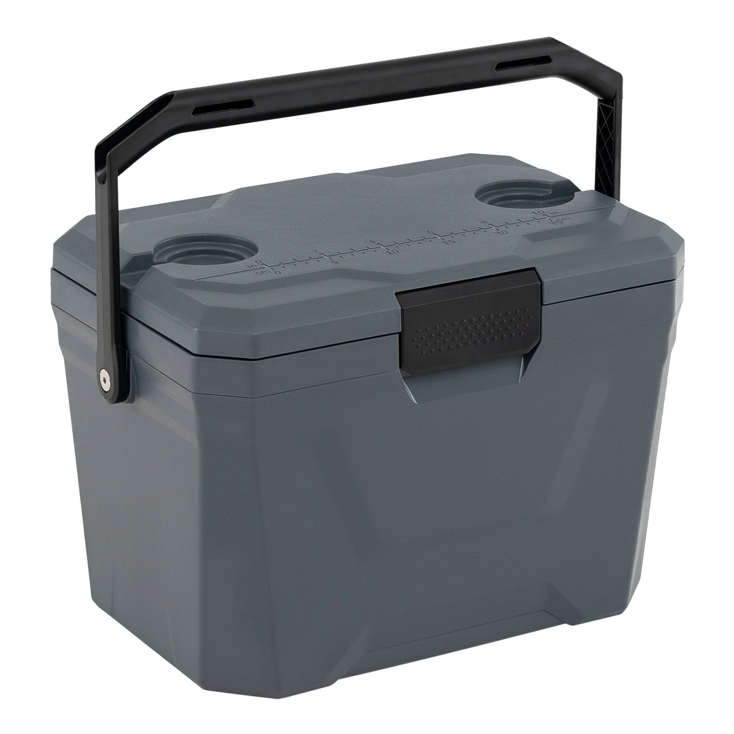 Insulated Portable Cooler Hard Shell Ice Chest with 2 Cup Holders