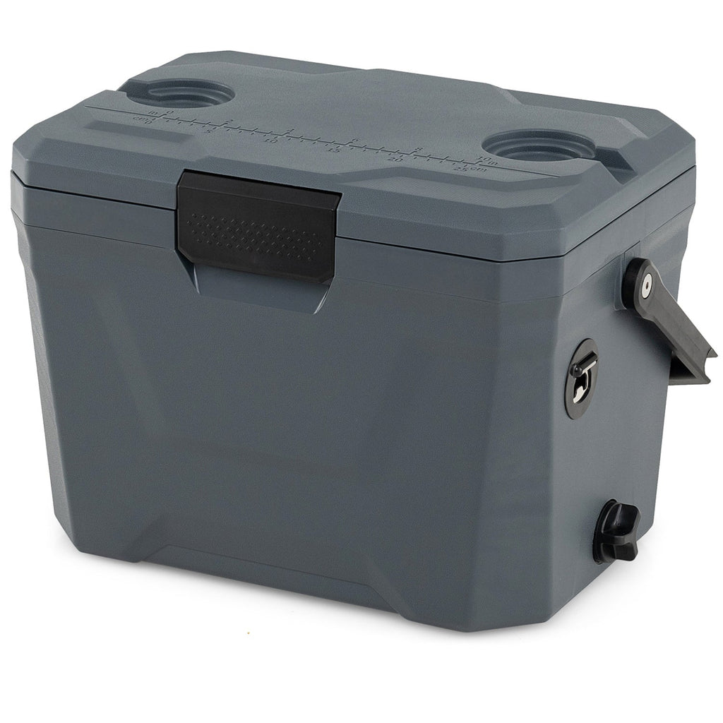 Insulated Portable Cooler Hard Shell Ice Chest with 2 Cup Holders