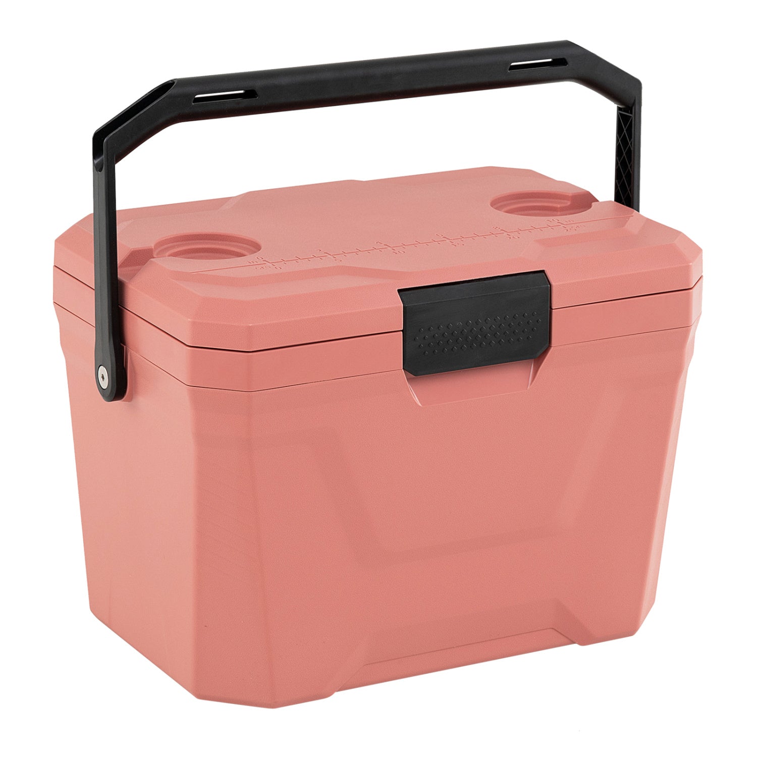 Insulated Portable Cooler Hard Shell Ice Chest with 2 Cup Holders