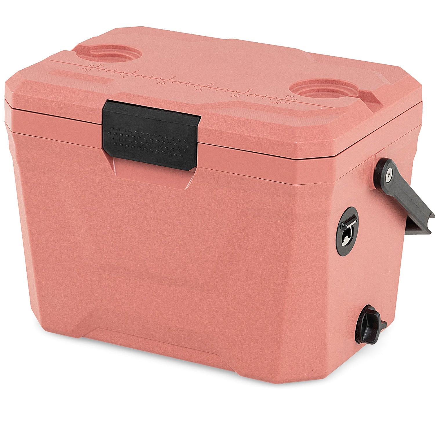 Insulated Portable Cooler Hard Shell Ice Chest with 2 Cup Holders