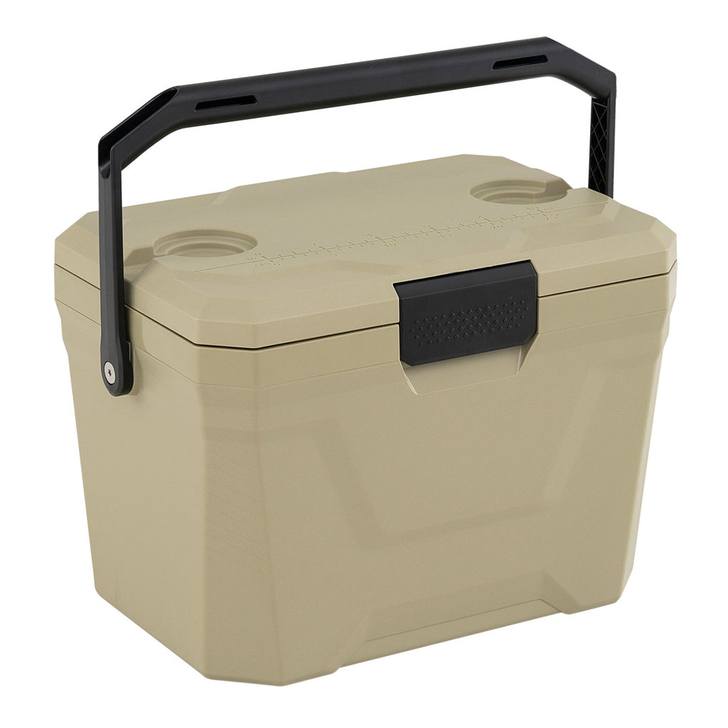 Insulated Portable Cooler Hard Shell Ice Chest with 2 Cup Holders