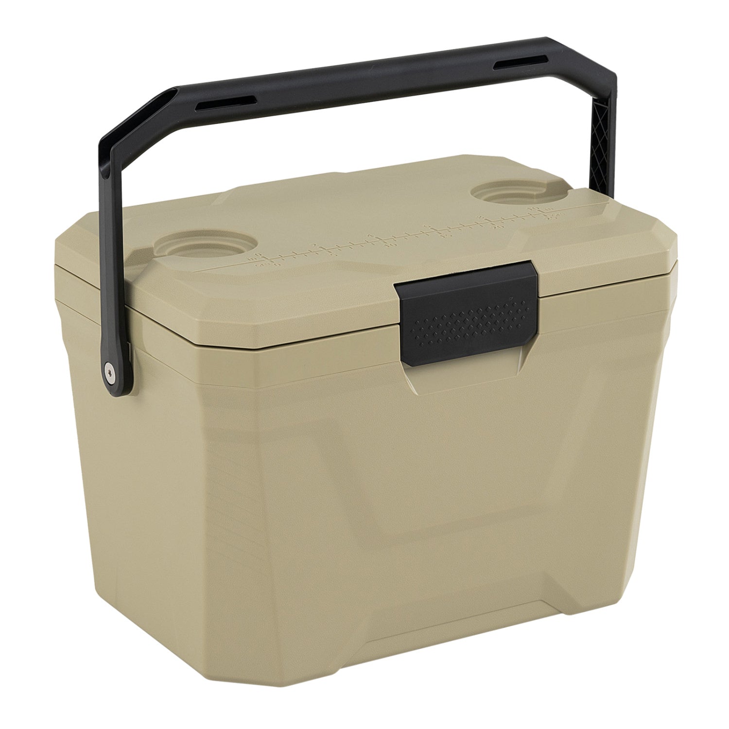 Insulated Portable Cooler Hard Shell Ice Chest with 2 Cup Holders