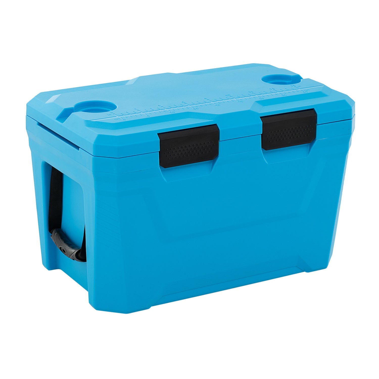 Insulated Portable Cooler Hard Shell Ice Chest with 2 Cup Holders Bottle Opener and Drain Plug