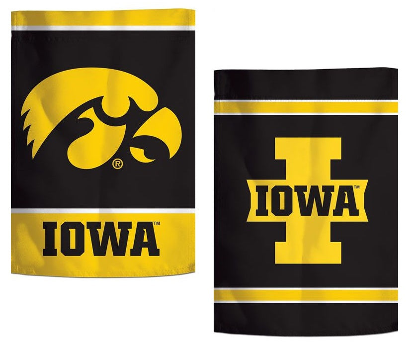 Iowa Hawkeyes Garden Flag 2 Sided Double Logo