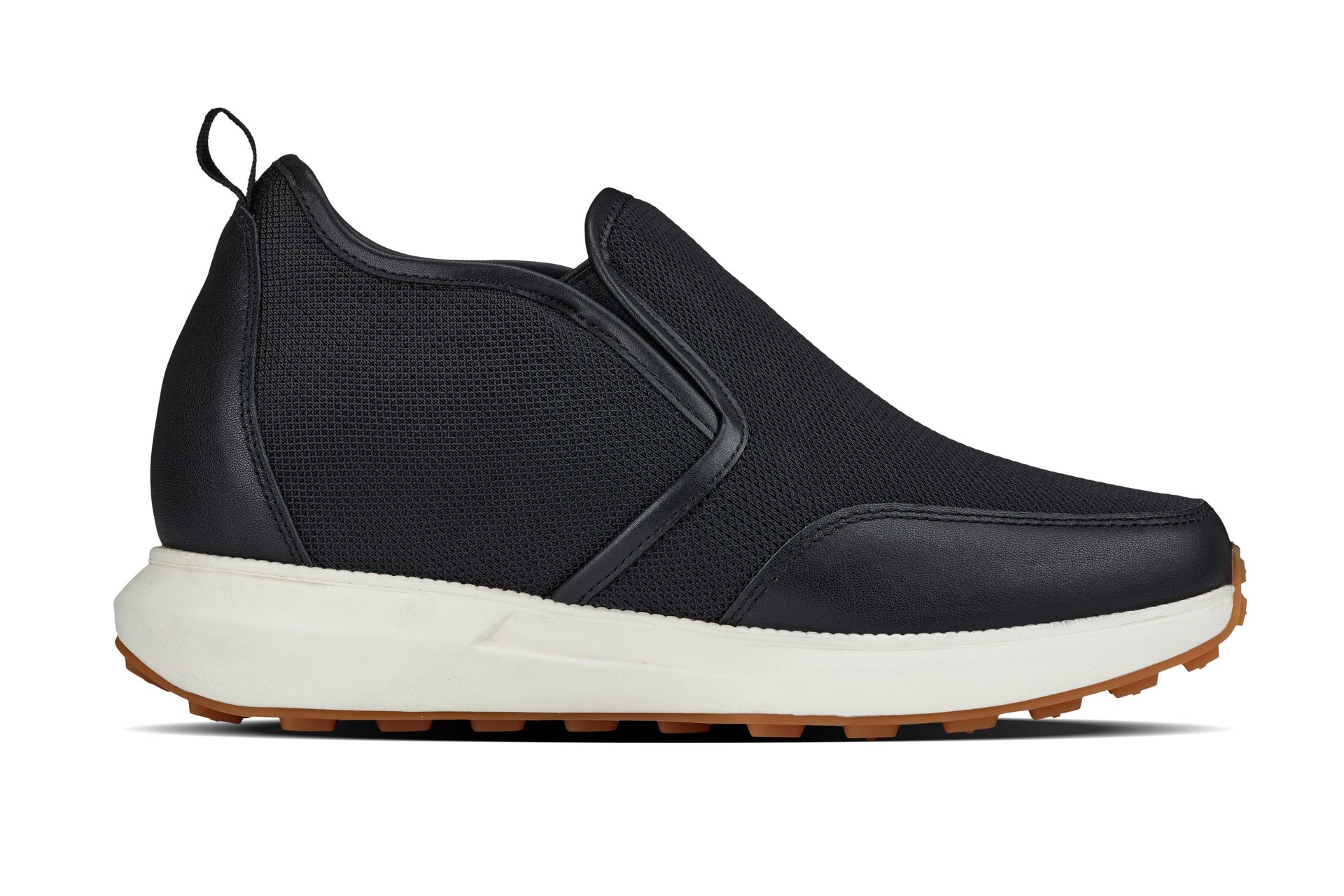CALTO - J1433 - 3.3 Inches Taller (Black) - Casual Chunky Sole Sneaker Loafers