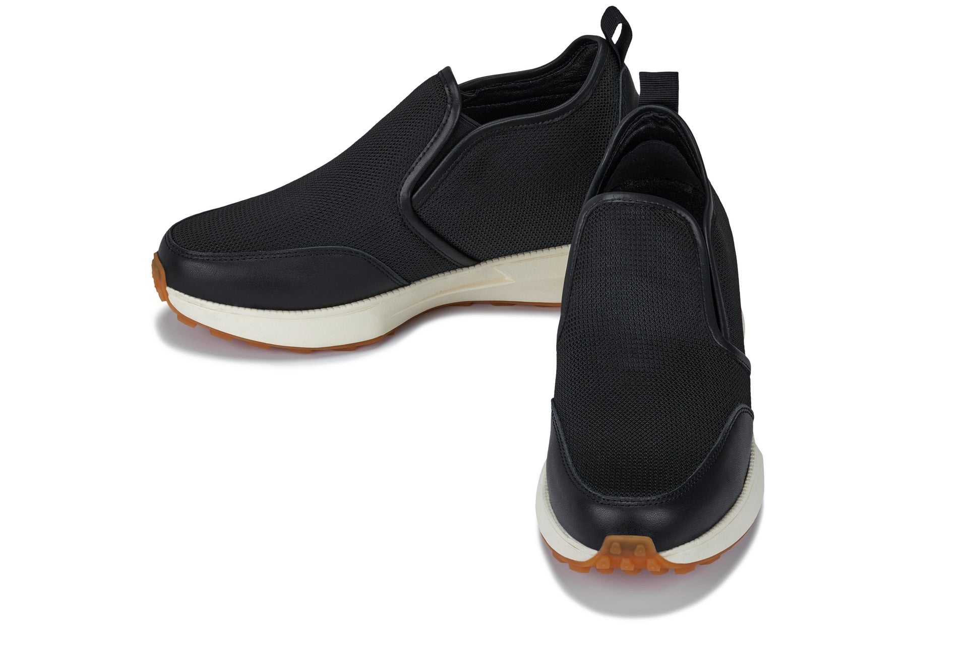 CALTO - J1433 - 3.3 Inches Taller (Black) - Casual Chunky Sole Sneaker Loafers