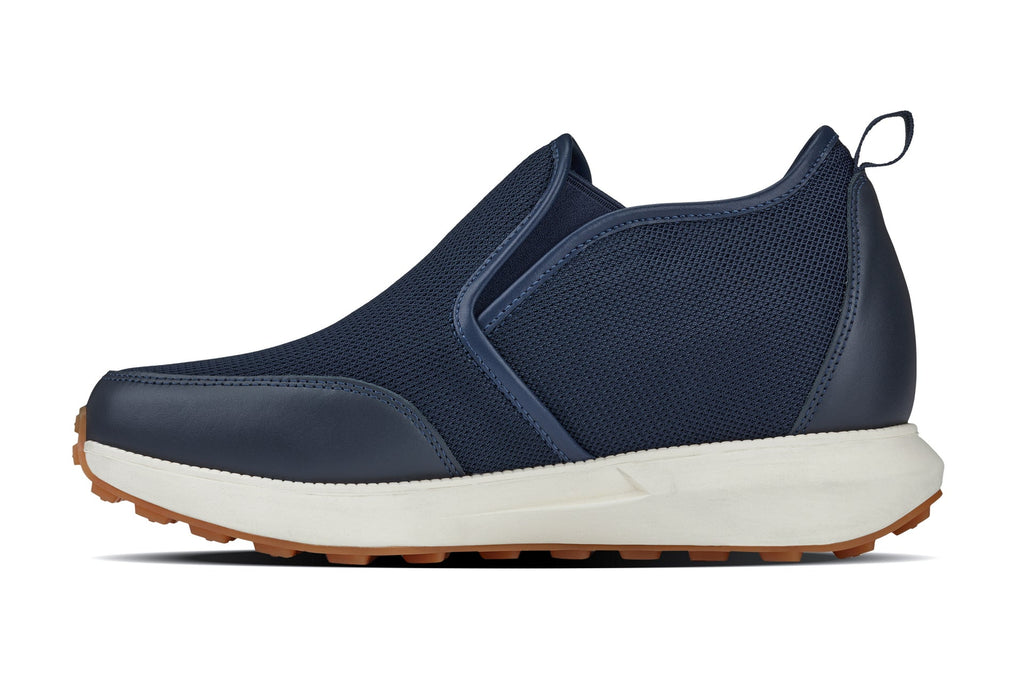 CALTO - J1435 - 3.3 Inches Taller (Dark Blue) - Casual Chunky Sole Sneaker Loafers