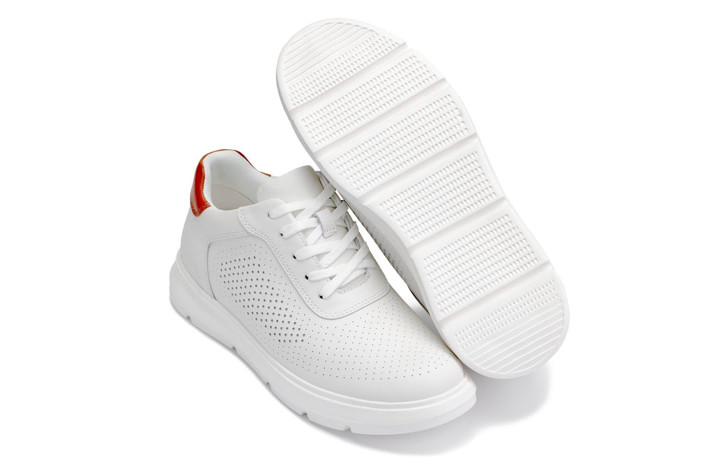 CALTO - J1581 - 2.6 Inches Taller (White) - Lightweight Casual Walkers