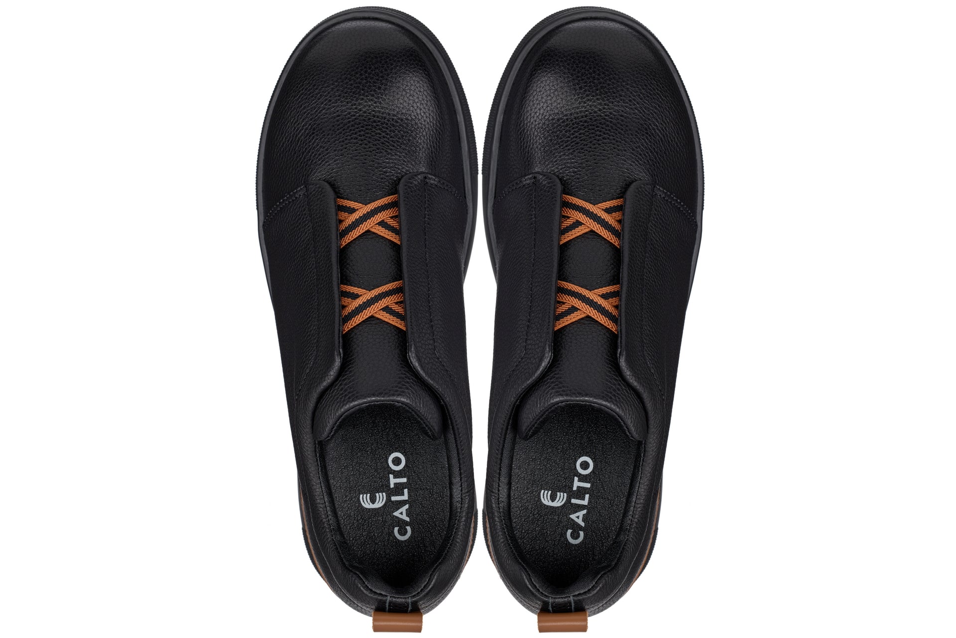 CALTO - J1931 - 2.6 Inches Taller (Black/Black Sole) - Slip-On Snoafers