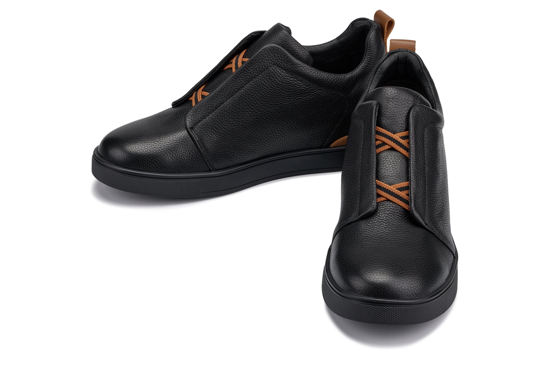 CALTO - J1931 - 2.6 Inches Taller (Black/Black Sole) - Slip-On Snoafers