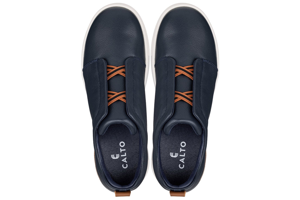 CALTO - J1934 - 2.6 Inches Taller (Navy) - Slip-On Snoafers