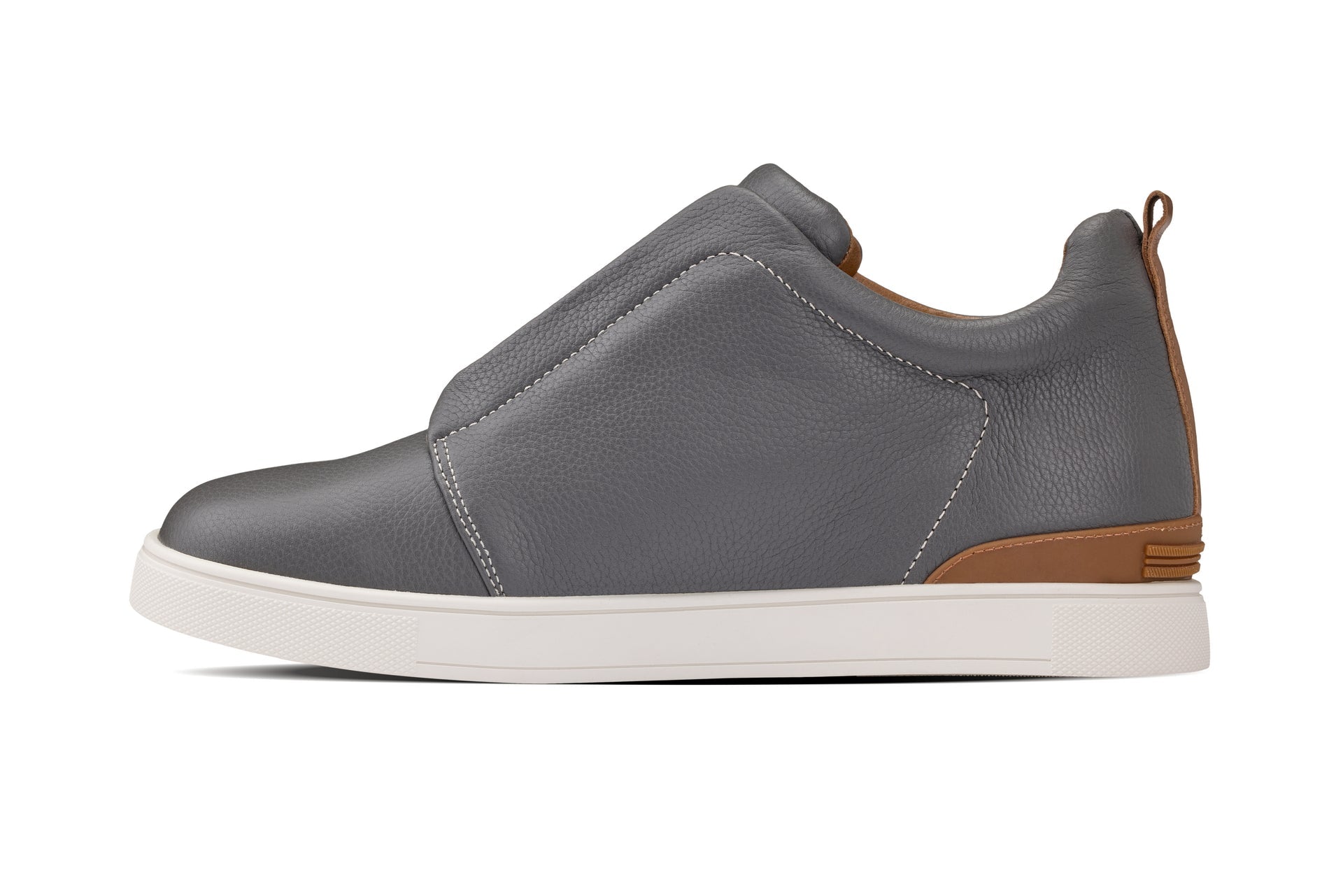 CALTO - J1935 - 2.6 Inches Taller (Grey) - Slip-On Snoafers