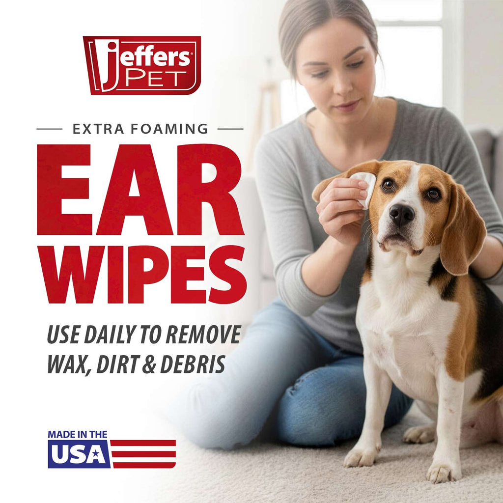 Jeffers Dog Ear Cleaning Wipes, 100 Count