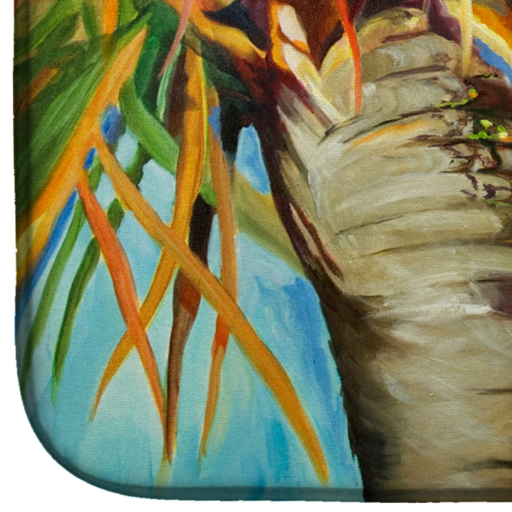 Orange Top Palm Tree Dish Drying Mat Absorbent Dish Drying Mat Pad for Kitchen Counter Dish Drainer Mat for Countertop, 14 x 21", Multicolor