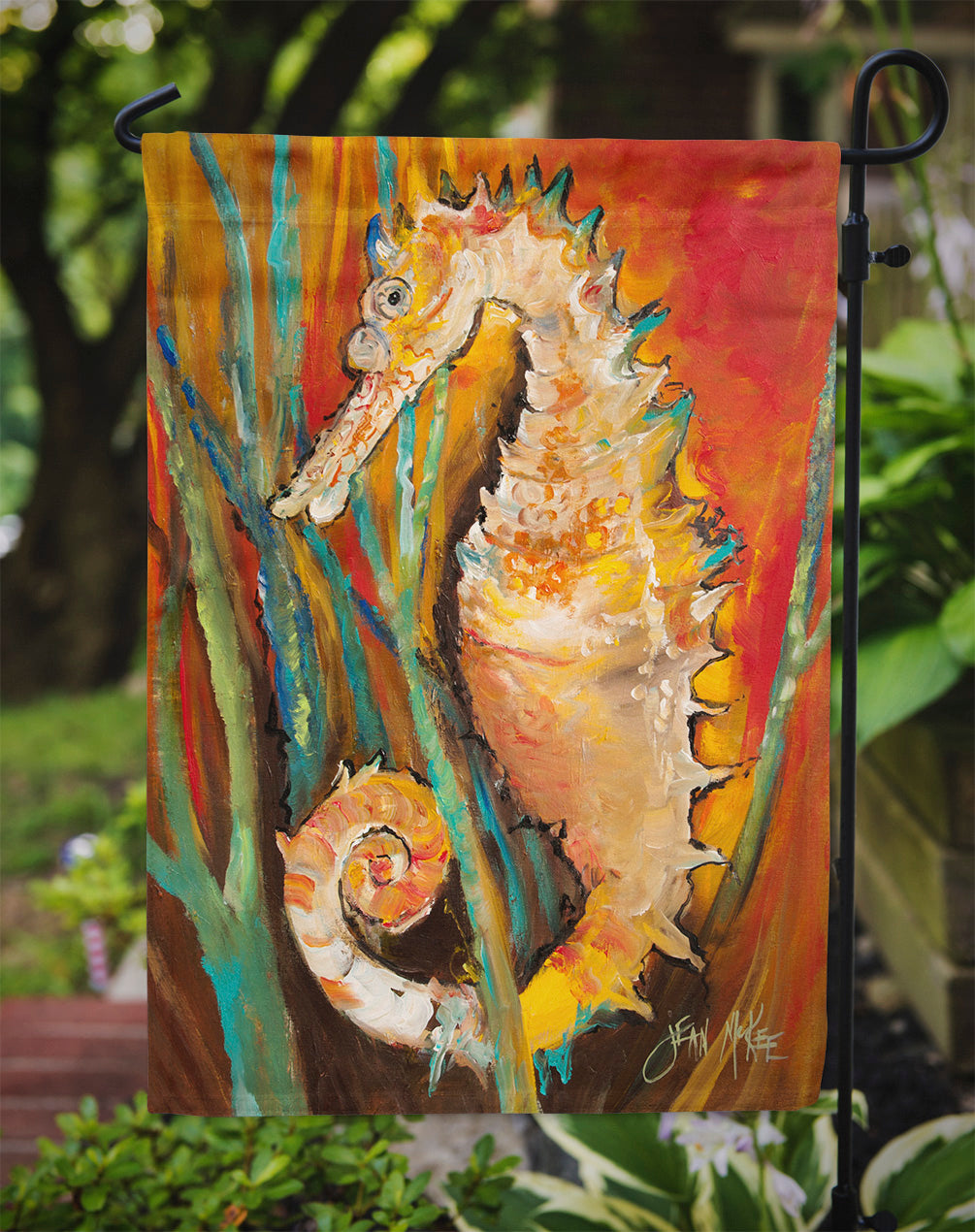 Seahorse Garden Flag Mailbox Decorative Yard Banner Outside Patio Artwork for Flower Beds, Garden Size, Multicolor