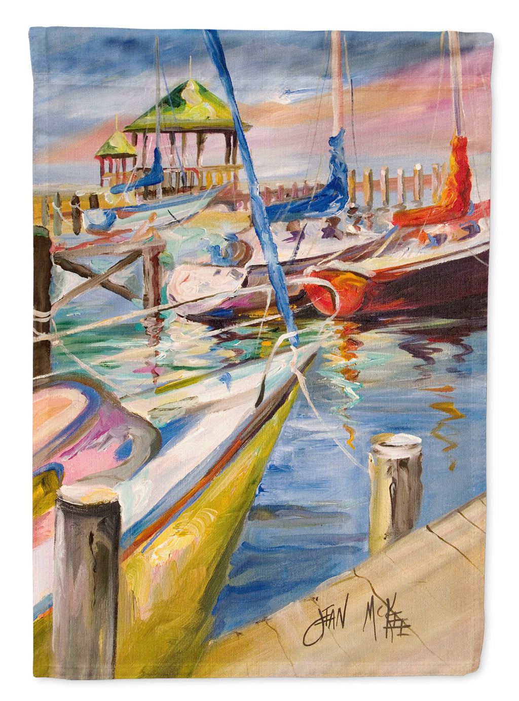 Boat Docks Sailboats Garden Flag Mailbox Decorative Yard Banner Outside Patio Artwork for Flower Beds, Garden Size, Multicolor