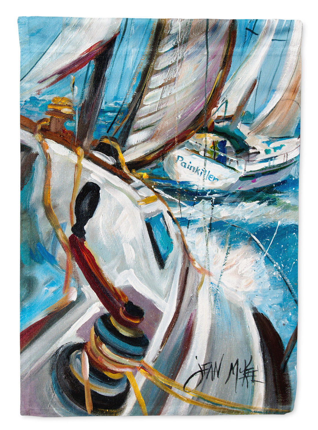 Pain Killer Sailboat Race Garden Flag Mailbox Decorative Yard Banner Outside Patio Artwork for Flower Beds, Garden Size, Multicolor