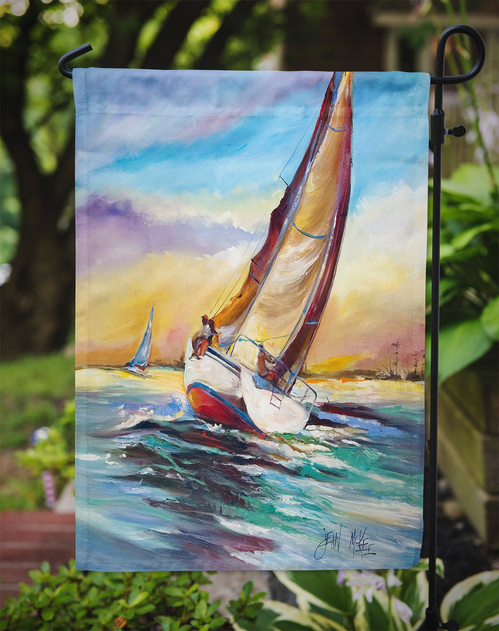 Horn Island Sailboat Race Garden Flag Mailbox Decorative Yard Banner Outside Patio Artwork for Flower Beds, Garden Size, Multicolor