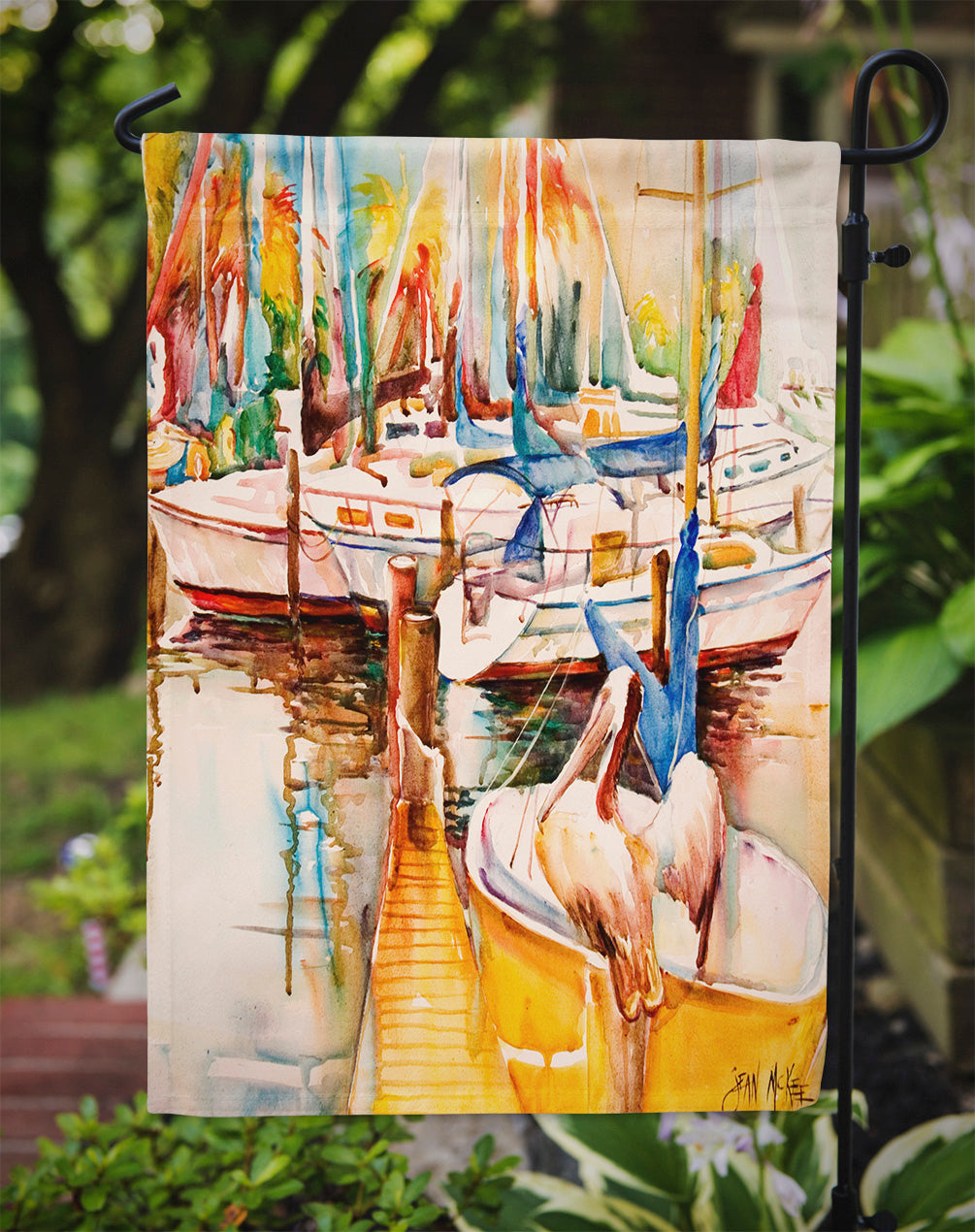 Sailboats and Pelicans Garden Flag Mailbox Decorative Yard Banner Outside Patio Artwork for Flower Beds, Garden Size, Multicolor