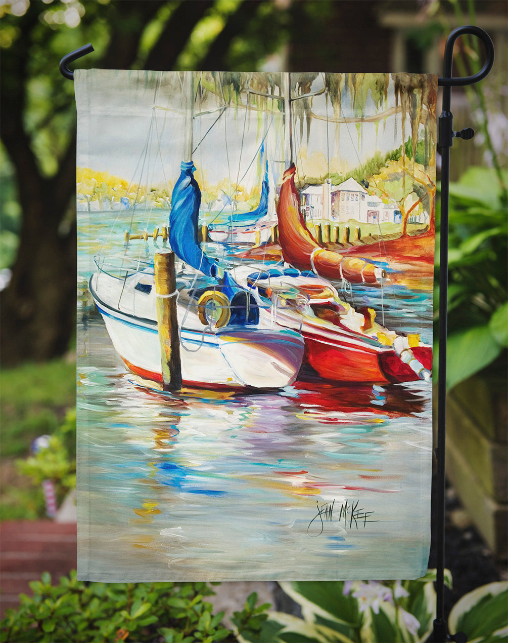 Ecor Rouge Sailboat Garden Flag Mailbox Decorative Yard Banner Outside Patio Artwork for Flower Beds, Garden Size, Multicolor