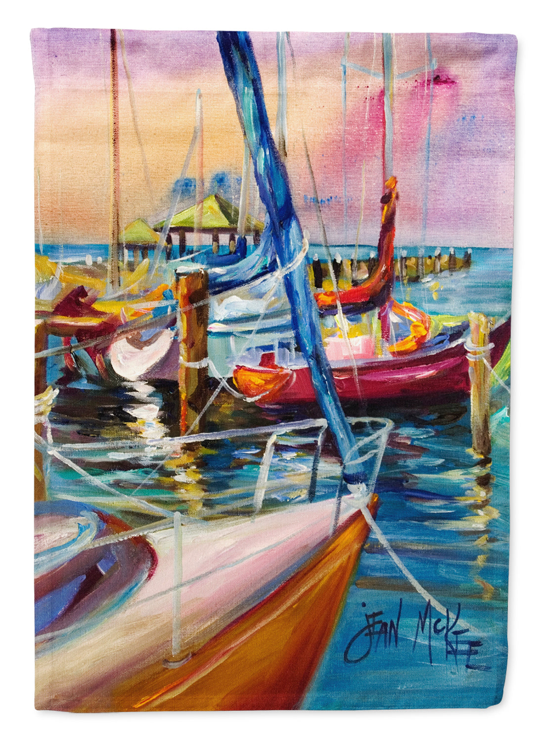 Purple Sailboats Garden Flag Mailbox Decorative Yard Banner Outside Patio Artwork for Flower Beds, Garden Size, Multicolor