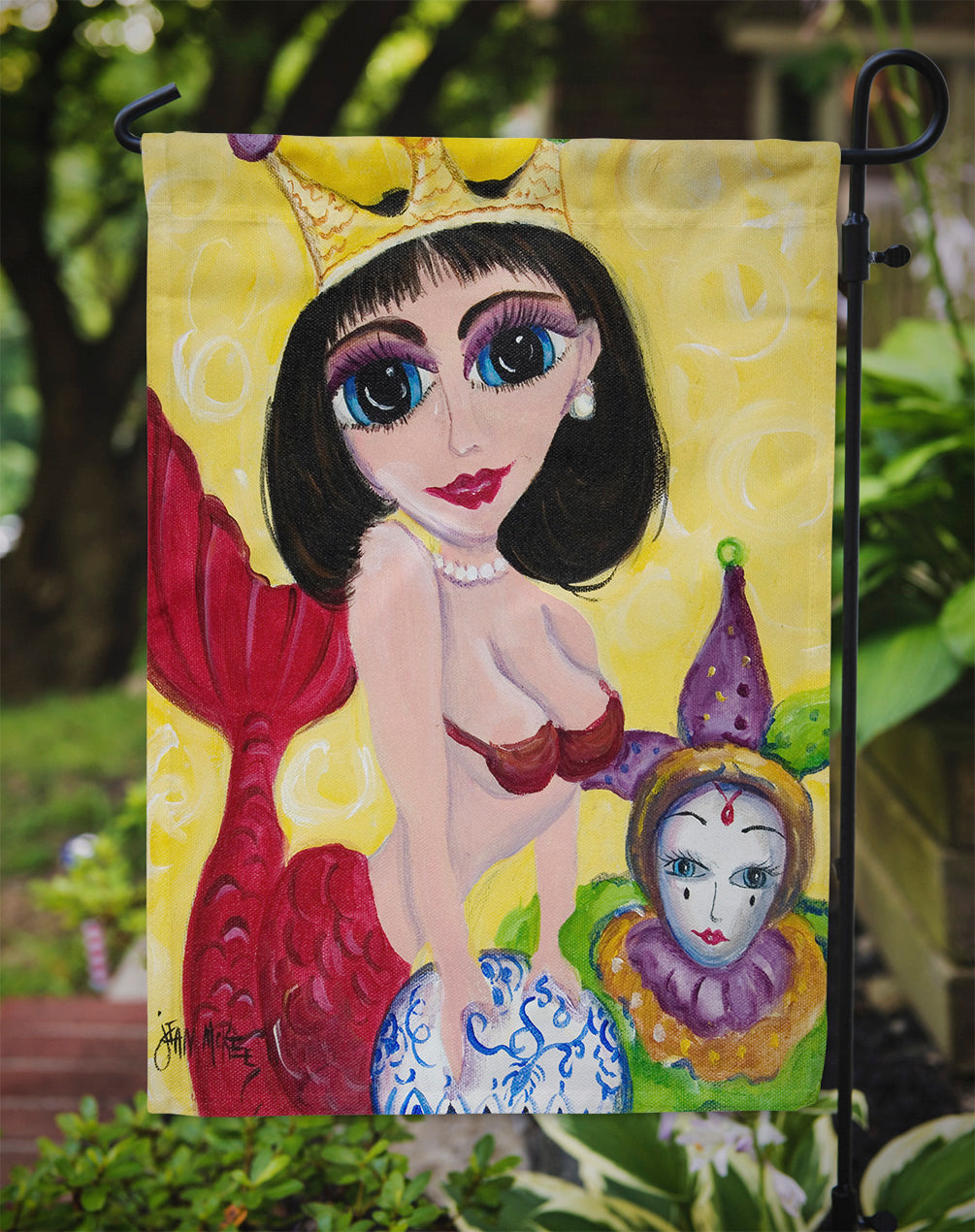 Mardi Gras Queen Mermaid Garden Flag Mailbox Decorative Yard Banner Outside Patio Artwork for Flower Beds, Garden Size, Multicolor
