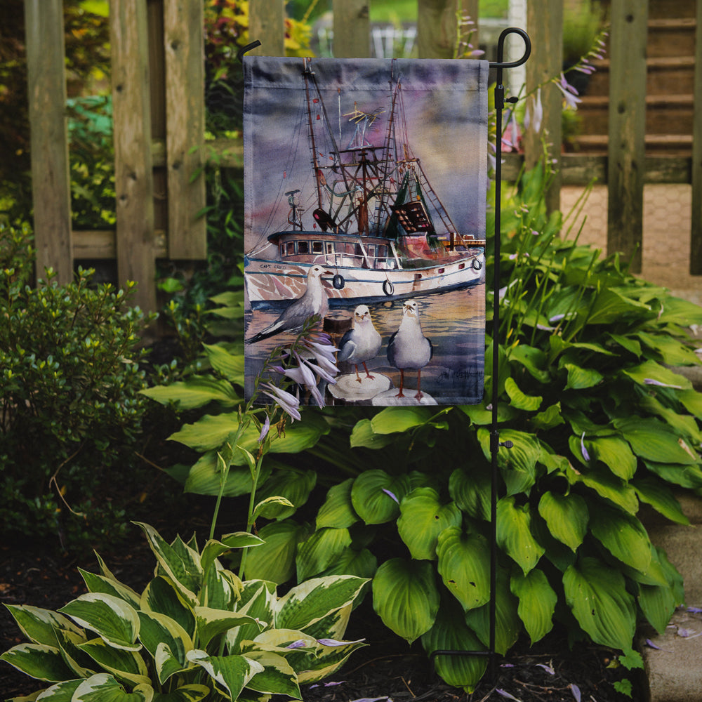 Sea Gulls and shrimp boats Garden Flag Mailbox Decorative Yard Banner Outside Patio Artwork for Flower Beds, Garden Size, Multicolor