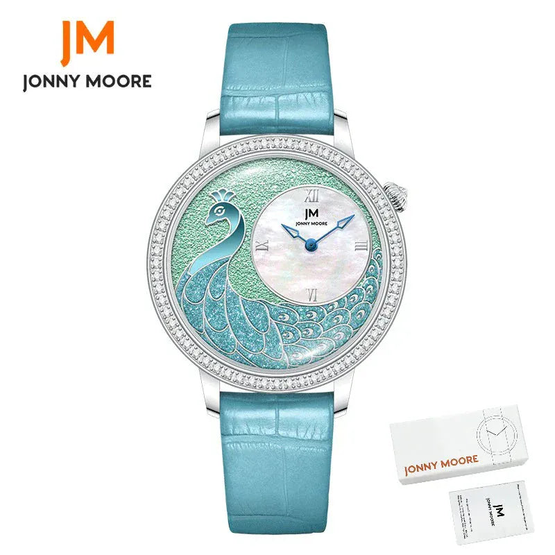 JONNY MOORE 1597 Exquisite Peacock Dial Women’s Watch