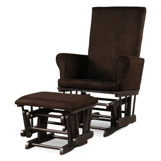 Baby Nursery Relax Rocker Rocking Chair Glider and Ottoman Cushion Set-Pink