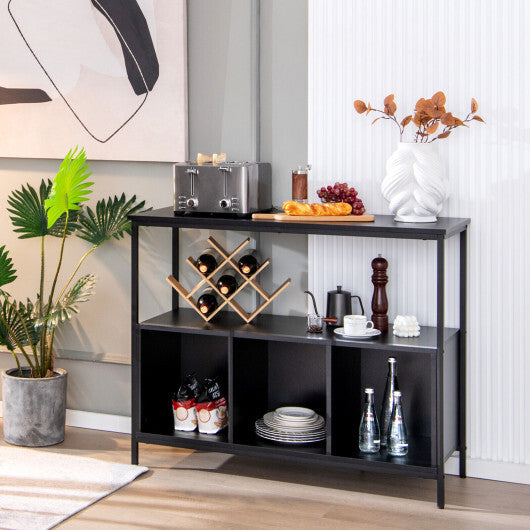 Modern Kitchen Buffet Sideboard with 3 Compartments-Rustic Brown