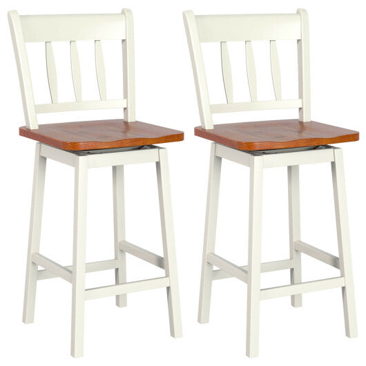 24.5 Inches Set of 2 Swivel Bar Stools with 360 Swiveling-Black