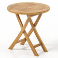 Patio Teak Wood Dining Table with Slatted Tabletop and Sturdy X-Shaped Frame